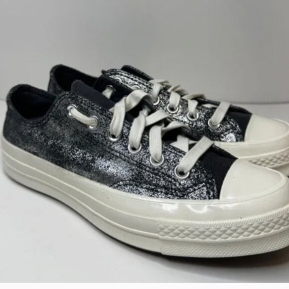 Dark Silver Size 5.5 Converse Chuck 70 Ox Men’s Sneakers Sparkly - Picture 2 of 8